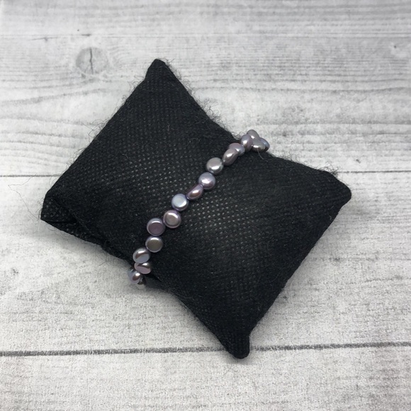 Artisan button potato peacock pearls bracelet sterling silver clasp coastal boho - Picture 4 of 6